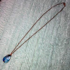Blue stone pendant necklace